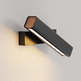 Arisha Modern Modern LED Wandleuchte Innen Drehbar Rechteckig Metall/Holz Wohnzimmer-Purlicht