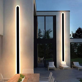 Arisha Linear LED Dimmbar Außenwandleuchte Schwarz Flur Terrasse Metall-Purlicht
