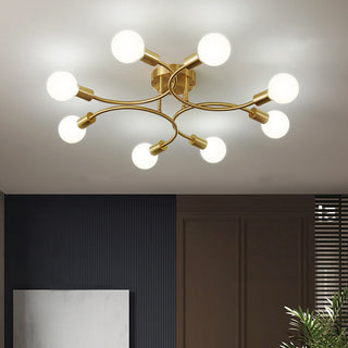 Valentina Modern LED Deckenleuchte Gold, Wohnzimmer, Metall-Purlicht