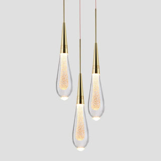 Kristy Pendelleuchte Tropfenform Gold Schlafzimmer Kristall/Metall 1/3/5-flammig-Purlicht
