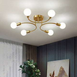 Valentina Modern LED Deckenleuchte Gold, Wohnzimmer, Metall-Purlicht