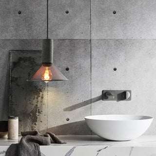 Arisha LED Design Pendelleuchte Wohnzimmer Industrial, Schwarz, Cement Metall-Purlicht