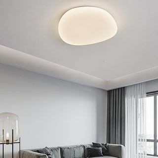 Arisha Deckenleuchte Weiß Kieselsteinform Bade/Schlafzimmer-Purlicht