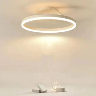Arisha Deckenleuchte Ring Modern LED Schwarz/Weiß Wohnzimmer Flur Metall-Purlicht
