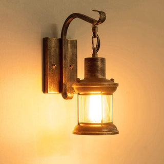 Silva Industrielle Retro Wandleuchte Schwarz/Bronze Innen Metall/Glas-Purlicht