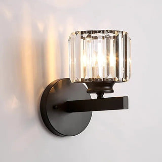 Kristy Modern LED Wandleuchte Innen Schwarz Schlafzimmer Kristall/Metall-Purlicht
