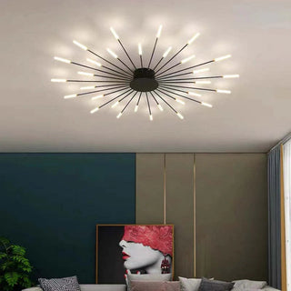 Arisha Industrial LED Deckenleuchte Schwarz/Gold Wohnzimmer Metall-Purlicht