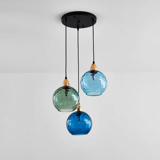 Aria Pendelleuchte Buntem Glas Kugel Schlafzimmer /Wohnzimmer 3 flamming-Purlicht