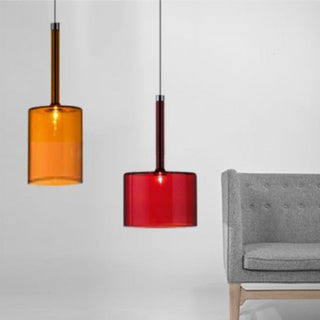 Aria Modern Zylinder LED Pendelleuchte Klar/Rot/Orange/Grau Esstisch Glas-Purlicht