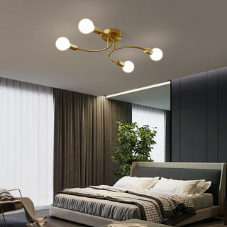 Valentina Modern LED Deckenleuchte Gold, Wohnzimmer, Metall-Purlicht