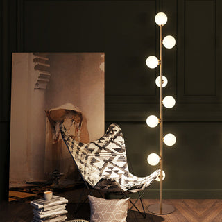 Valentina Stehlampe Glas Weiß&Warm Wohn&Schlaf&Esszimme 9 Köpfe Design LED-Purlicht