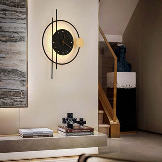 Arisha Modern Rund Uhr LED Innenwandleuchte Metall Acryl Schlafzimmer Wohnzimmer-Purlicht