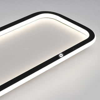Arisha Modern LED Rechteckig Deckenleuchte Wohn/Schlafzimmer Schwarz Metall&Silikon-Purlicht
