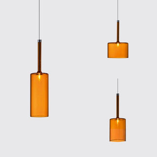 Aria Modern Zylinder LED Pendelleuchte Klar/Rot/Orange/Grau Esstisch Glas-Purlicht