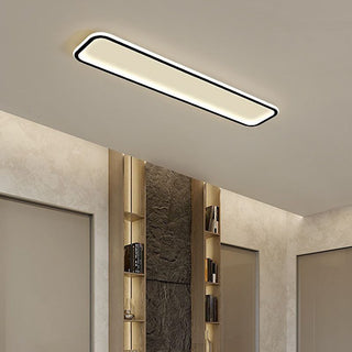 Arisha Modern LED Rechteckig Deckenleuchte Wohn/Schlafzimmer Schwarz Metall&Silikon-Purlicht