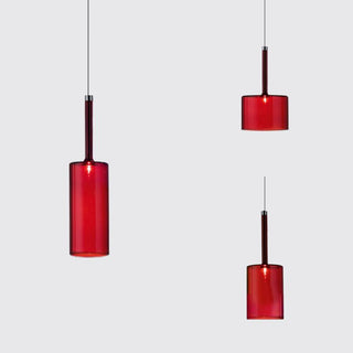 Aria Modern Zylinder LED Pendelleuchte Klar/Rot/Orange/Grau Esstisch Glas-Purlicht