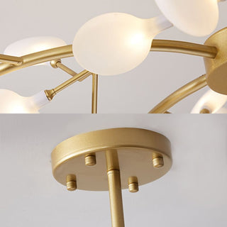 Olivia LED Pendelleuchte Schwarz/Gold Metall Acryl-Purlicht