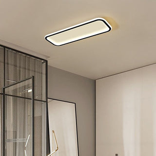 Arisha Modern LED Rechteckig Deckenleuchte Wohn/Schlafzimmer Schwarz Metall&Silikon-Purlicht