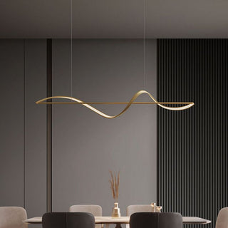 Arisha Modern LED Pendelleuchte Linear, Schwarz/Gold, Esstisch, Metall/Acryl-Purlicht