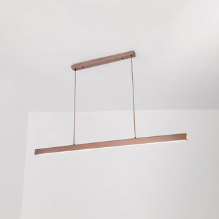 Arisha Moderne LED Pendelleuchte Linear Schwarz/Braun Esszimmer Metall-Purlicht
