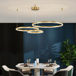 Arisha Pendelleuchte Tir-Kreis Ring Moderne Schwarz/Gold/Kaffee Metall Schlafzimmer-Purlicht