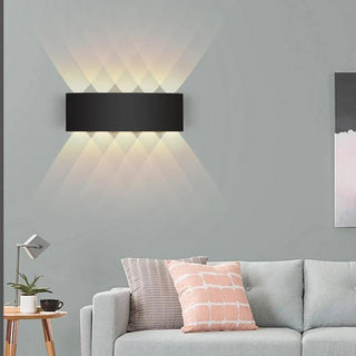 Ray Außenwandleuchte Modern Rechteck LED Weiß Metall Terrasse-Purlicht