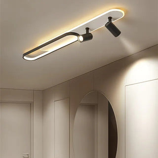 Aim Linear LED Deckenleuchte Schwarz/Gold Wohnzimmer Modern-Purlicht