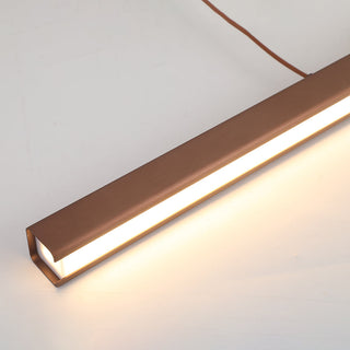 Arisha Moderne LED Pendelleuchte Linear Schwarz/Braun Esszimmer Metall-Purlicht