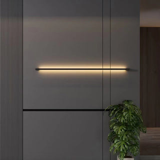Arisha Modern LED Wandlampe Schlank Linear, Schwarz, Wohnzimmer/Innen, Metall-Purlicht