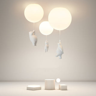 Aria Deckenleuchte Bär Luftballons Weiß Metall/Acryl Schlafzimmer-Purlicht