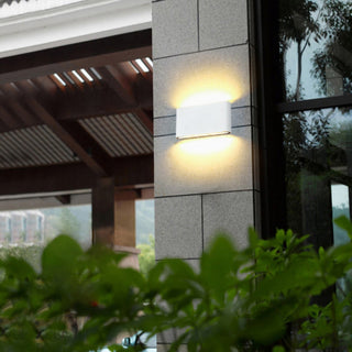 Ray Modern Wasserdichte LED Wandleuchte Rechteckig Innen/Außen Weiß/Schwarz Metall-Purlicht