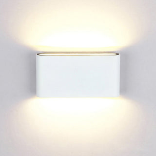 Ray Modern Wasserdichte LED Wandleuchte Rechteckig Innen/Außen Weiß/Schwarz Metall-Purlicht