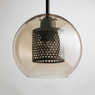 Valentina Industrie LED Pendelleuchte, Glas, Kugel, Esszimmer-Purlicht