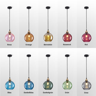 Aria Design LED Bunte Pendelleuchte Glaskugel 1 Flammig Esstisch-Purlicht