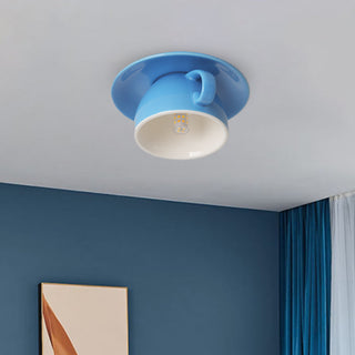 Valentina Modern Deckenleuchte, Blau/Rosa/Gelb, Kaffeetassen, Keramik, Schlafzimmer-Purlicht