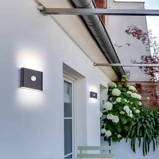 Ray Modern Wasserdichte LED Wandleuchte Rechteckig Innen/Außen Weiß/Schwarz Metall-Purlicht
