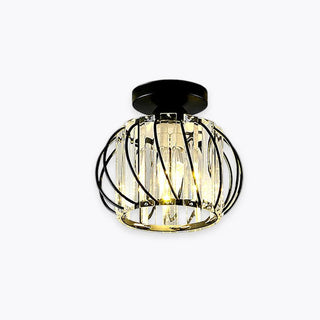 Arisha Modern Deckenleuchte Kugel, Schwarz/Gold, Flur, Kristall Metall-Purlicht