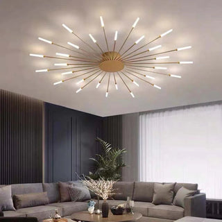 Arisha Industrial LED Deckenleuchte Schwarz/Gold Wohnzimmer Metall-Purlicht
