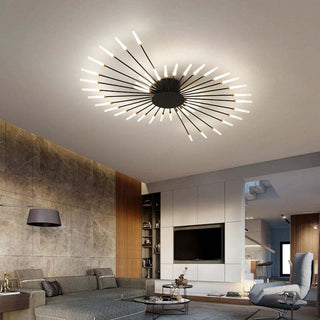 Arisha Industrial LED Deckenleuchte Schwarz/Gold Wohnzimmer Metall-Purlicht