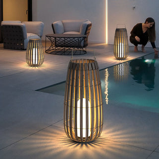 Ray Vintage LED Außenleuchte Solar Grau Garten/Flur/Balkon Holz mit 3 Größen-Purlicht