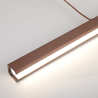 Arisha Moderne LED Pendelleuchte Linear Schwarz/Braun Esszimmer Metall-Purlicht