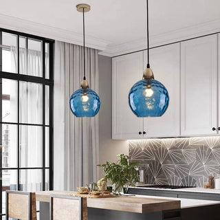 Aria Design LED Bunte Pendelleuchte Glaskugel 1 Flammig Esstisch-Purlicht