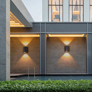 Ray Modern Rechteckige LED Außenwandleuchte Metall Glas Flur Garden-Purlicht
