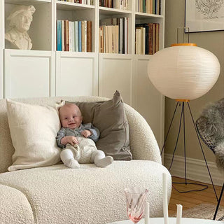Ritta Minimalistische LED Stehleuchte Weiß Schlaf/Esszimmer Metall&Reispapier-Purlicht