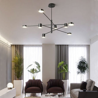 Arisha Modern Industrie Zweig LED Pendelleuchte Schwarz/Gold Schlaf/Wohnzimmer Metall-Purlicht