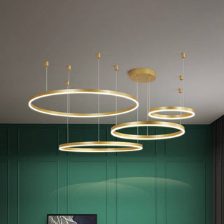 Arisha Pendelleuchte Tir-Kreis Ring Moderne Schwarz/Gold/Kaffee Metall Schlafzimmer-Purlicht