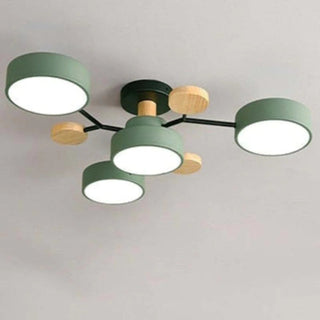 Muto Deckenleuchte Holz Modern Rund LED Weiß Schlaf/Wohnzimmer-Purlicht