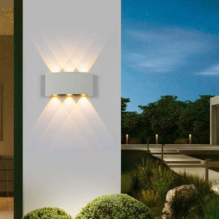 Ray Außenwandleuchte Modern Rechteck LED Weiß Metall Terrasse-Purlicht