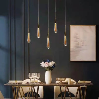 Kristy Kreative Pendelleuchte Glastropfen Gold Schlafzimmer/Esszimmer Glas-Purlicht