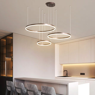 Arisha Pendelleuchte Tir-Kreis Ring Moderne Schwarz/Gold/Kaffee Metall Schlafzimmer-Purlicht